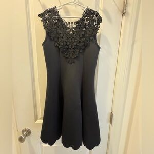 Zunie Black Dress with Floral Lace